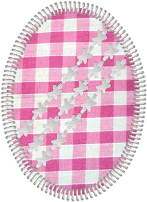 Pink Plaid Easter Eggwith Bunny Shapes PNG image