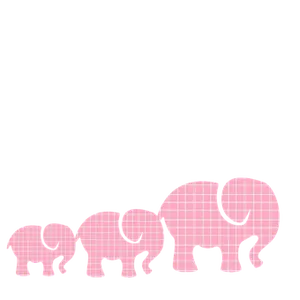 Pink Plaid Elephant Family