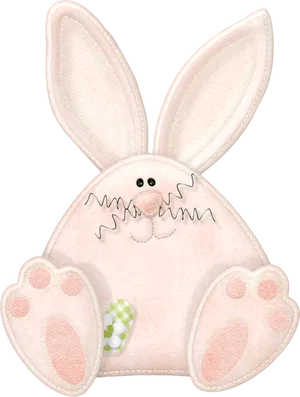 Pink Plush Bunny Illustration PNG image