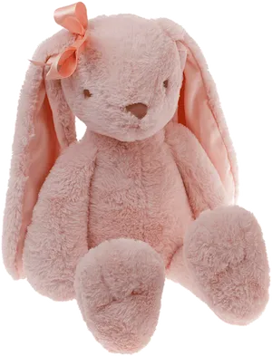 Pink Plush Bunnywith Bow PNG image