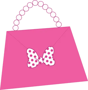 Pink Polka Dot Bow Envelope PNG image