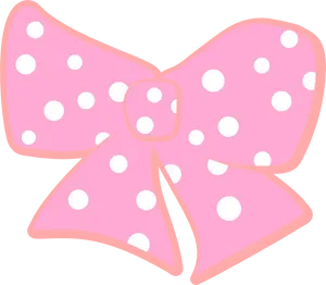 Pink Polka Dot Bow Illustration