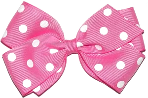Pink Polka Dot Hair Bow PNG