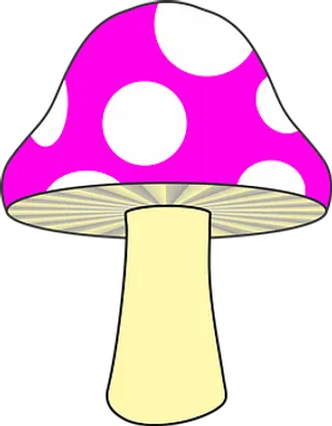 Pink Polka Dot Mushroom Clipart PNG image