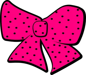 Pink Polka Dot Ribbon Illustration