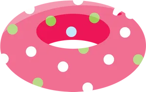 Pink Polka Dot Swim Ring PNG image