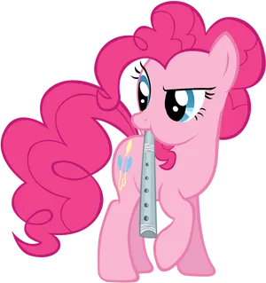 Pink Pony Playing Flute PNG