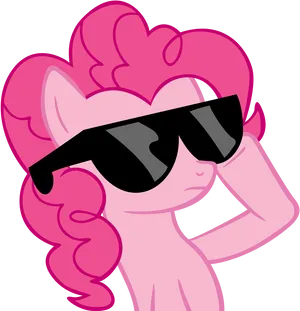 Pink Pony With Sunglasses_ Vector Art PNG image