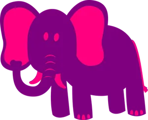 Pink Purple Elephant Illustration
