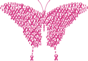 Pink Ribbon Butterfly Awareness PNG image