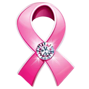Pink Ribbon With Diamonds PNG 67