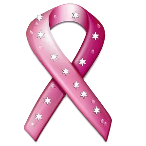 Pink Ribbon With Stars PNG Vyj71 PNG