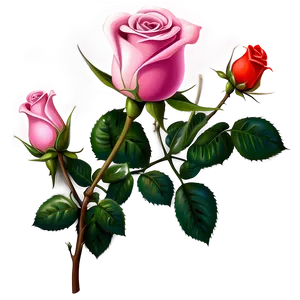 Pink Rose Art PNG Mcs