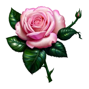 Pink Rose Border PNG Qbw