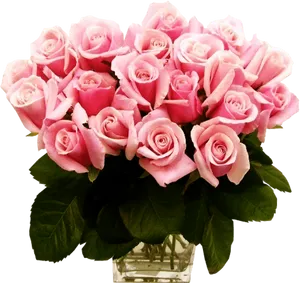 Pink Rose Bouquet Birthday Flowers PNG image