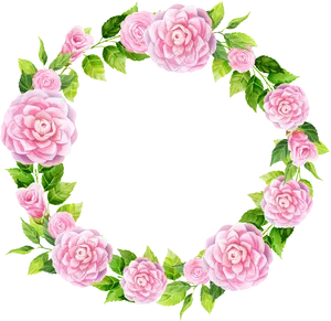 Pink Rose Floral Frame PNG image