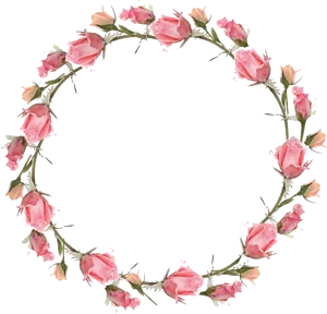 Pink Rose Frame Circle PNG image