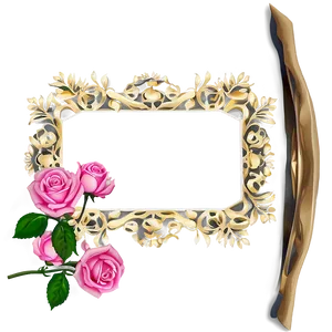 Pink Rose Frame PNG 05242024
