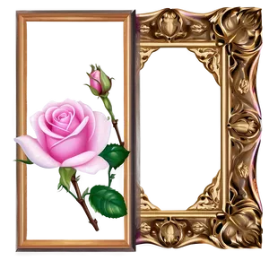 Pink Rose Frame PNG 05242024