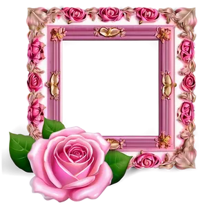 Pink Rose Frame PNG Vqi