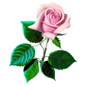 Pink Rose Sketch PNG 69