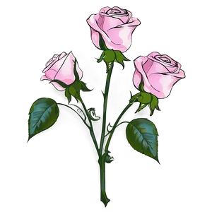 Pink Rose Sketch PNG Qus70