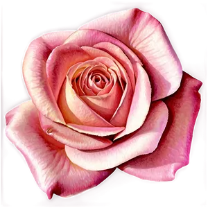 Pink Rose Watercolor PNG 05242024
