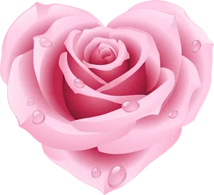 Pink Rose With Dew Drops.png PNG image