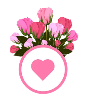 Pink Roses Love Emblem