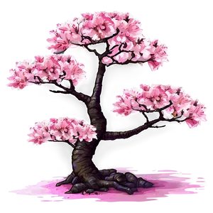 Pink Sakura Tree Landscape PNG 5