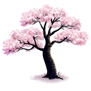 Pink Sakura Tree Landscape PNG Qtn PNG