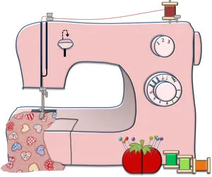 Pink Sewing Machine Illustration PNG image