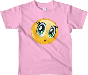 Pink Shirt Cartoon Face Graphic PNG image