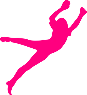 Pink Silhouette Dancer Jumping