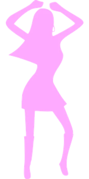 Pink Silhouette Dancing Woman