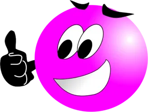 Pink Smiley Face Thumbs Up PNG