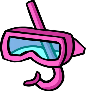 Pink Snorkel Mask Vector PNG image