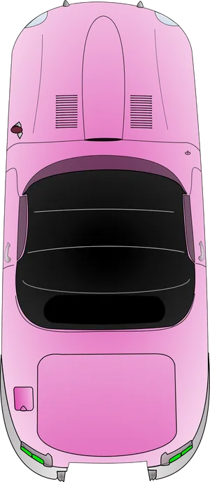 Pink Sports Car Top View Vector PNG image