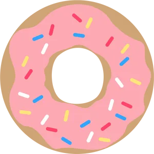 Pink Sprinkled Donut Graphic PNG image
