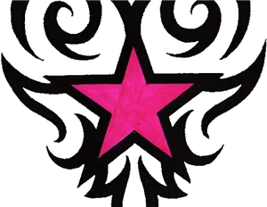 Pink Star Tribal Tattoo Design PNG image