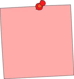 Pink Sticky Notewith Red Push Pin PNG image