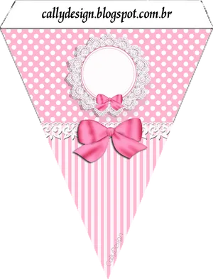 Pink Striped Party Banner Template PNG image