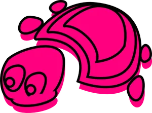 Pink_ Stylized_ Tortoise_ Vector PNG image