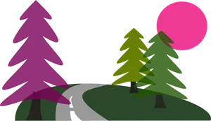 Pink Sunset Over Forest Path.jpg