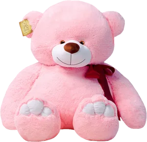 Pink Teddy Bear Plush Toy PNG image