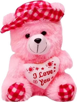 Pink Teddy Bear With Heart PNG image