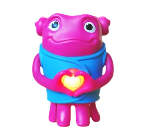 Pink Toy Figure With Heart PNG