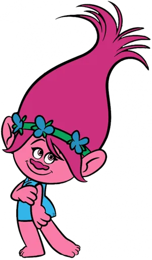 Pink Troll Character Cartoon PNG image