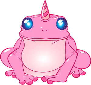 Pink Unicorn Frog Cartoon