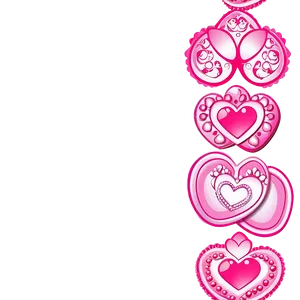 Pink Valentines Border Design Png Isq PNG image